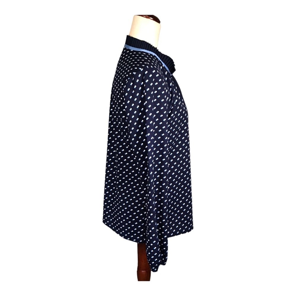 Talbots Blue Ruffle Collar Blouse - Picture 8 of 12